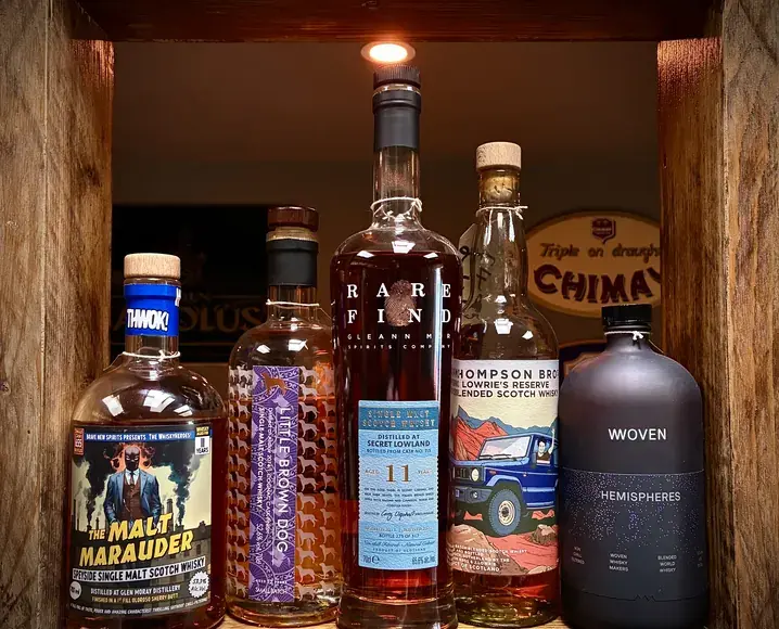 Whisky bottles at Against The Grain